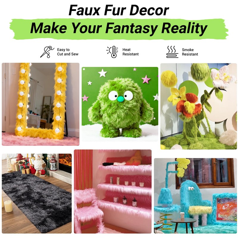 Faux Fur Fabric Half Yard, Fur Fabric for Crafts, Gnomes,