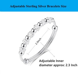 Sterling Silver Bracelets For Women 925 Sterling Silver Beads Bangle Bracelet Transfer Lucky Cuff Bracelet Adjustable Fashion Women Jewelry