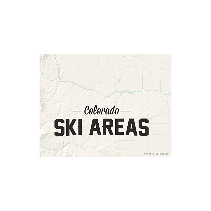 Colorado Ski Resorts Map 11x14 Print (Beige)