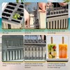 Dyna-Living Commercial Popsicle Molds 20PCS Flat Heads with Double-slot Stainless