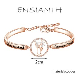 ENSIANTH Girls Getaway Gift Awesome Gift Girls Weekend Cheaper Than Therapy Keychain Weekend Gift for Girls (RG-Bracelet)