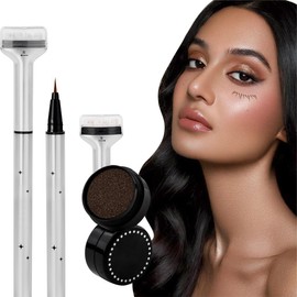 2 In 1 Liquid Eyeliner Unterer Wimpern Stempe, Long-Lasting Liquid Liner Intense, Eye Liner Stamps Mit Tinte, Schnelltrocknend, Wischfest Für Make Up Anfänger