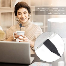 Thincol Micrófonos Lavalier, micrófono de Clip de Solapa con grabación de computadora USB, Mini micrófono portátil para entrevistas en Vivo, conferenc