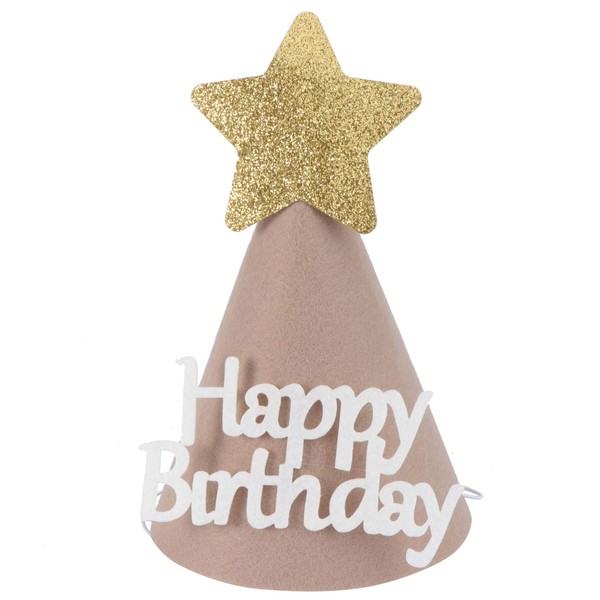 iplusmile Birthday Hat, Sparkling, Party Hat, Cone Hat, Triangular Hat, Crown, Costume Hat, Birthday, Celebration, Photo Tool, Party Accessory, For Kids, Adults, Brown