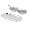 Zap Impex Engraved Silver Brass Bowl Tray and Spoon Set