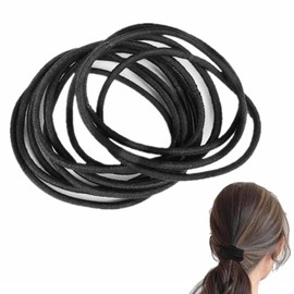 100 Pcs Elastic Hair Bands,Hair Band,2mm Thin Seamless Ponytail Elastics Hairbands,Bobbles Ties,Strong Small Bulk Hair Ties Gentle Elastics No Damage Snag for Women,Girls,Kids,Children's Gift (Black)