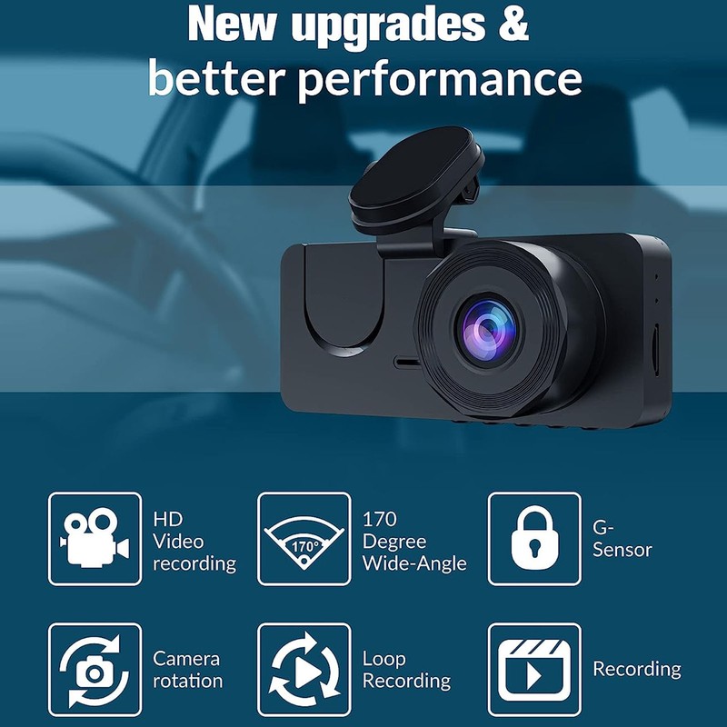 Car Dash Camera 1080P HD Night Vision 2.0in IPS 3