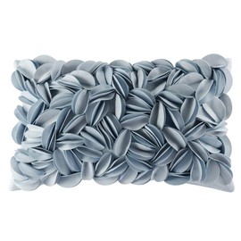 King Rose Handmade 3D Flower Throw Pillow Cover Home Decorative Pillow Case Soft Rectangular Cushion Cover for Sofa Couch Chair Living Room 12 x 20 Inches Solid Suede Sky Blue