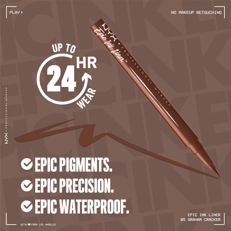 NYX Professional Makeup Epic Ink Eye Liner, Felt Tip Pen,