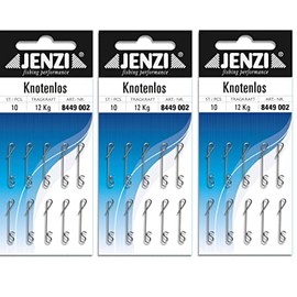 30 Pieces Jenzi knot-free line binder, fine, 12 kg (3 x Pack of 10)