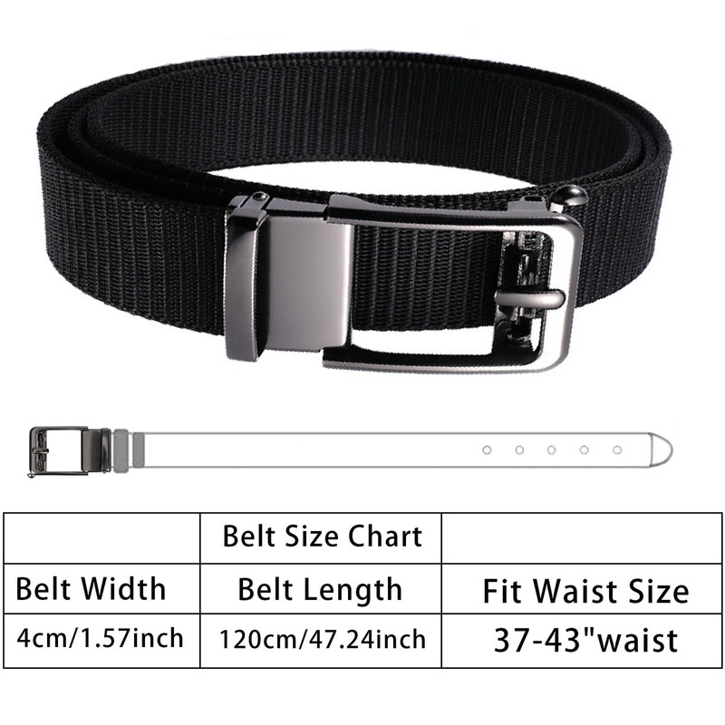 Utaly Men's Nylon Belt with Automatic Slide Buckle - Tactical
