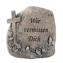 Mini Gravestone "Wir vermissen Dich" Decorative Stone with Engraving Inscription