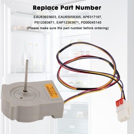 EAU63923603 EAU65058305 Refrigerator Evaporator Fan Motor Compatible with LG Kenmore Refrigerator Freezer Replace PS12383671 PD00045140 EAU63923606