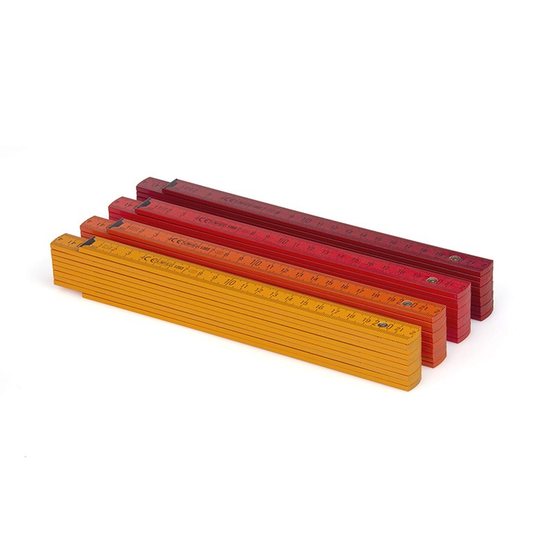 Metrie BL52 Folding Rule, Duplex Scale, 2 Metres, Colourful