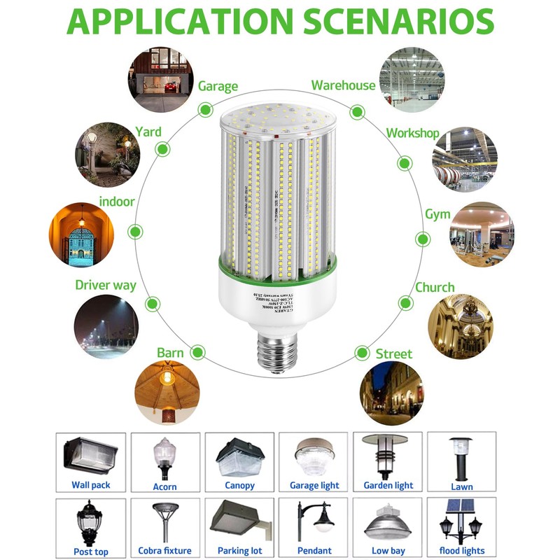 GTAREN120W LED Corn Light Bulb, Replacement 500 Watt Metal Halide