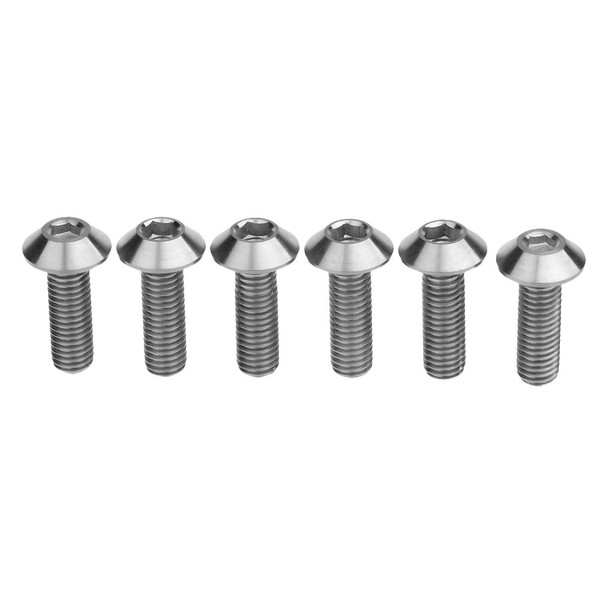 Dingtai M8x25mm P1.25mm Button Cap Bolts Hex Socket Screw Titanium