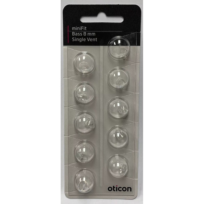 Oticon 1 Pack Oticon miniFit 8mm Bass Single Vent Dome