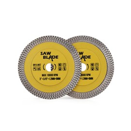 PANFREET 2Pcs/Lot 3" Diamond Blade,78mm Porcelain Diamond Tile Blade with 3/8" Arbor Cutting for Granite,Marble,Porcelain,Ceramic Tiles