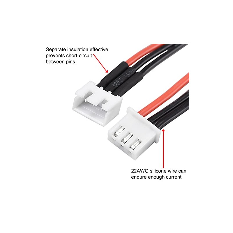 uxcell 2S Balance Plug Extension Wire 10CM 2PCS for Lipo