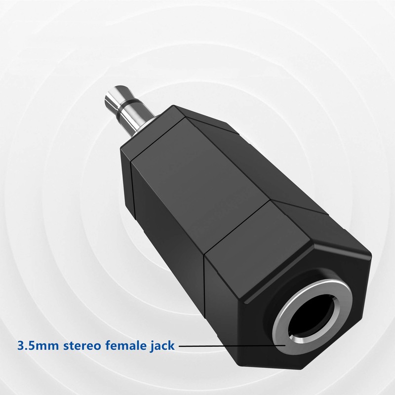 2 Pack 3.5mm Mono to Stereo Adapter - 1/8" Mono