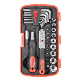 E-Value EMT-35C Tool Set, Screwdriver & Wrench Set, 35 Pieces for Furniture Assembly and Maintenance