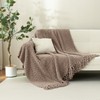 LONG CREATE Throw Blanket for Couch, Taupe Tan Luxury Knitted