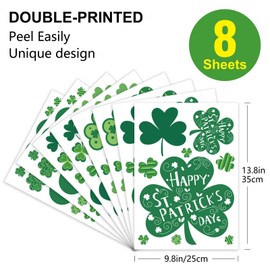St Patricks Day Window Clings Decorations,109 PCS Reusable Static Spring Shamrock Stickers for Glass Windows Door Wall Irish Saint Patricks Day Holiday St Pattys Decor (Green)