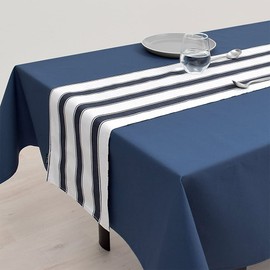 Style Decor W2600500 Table Runner/Table Center, 11.8 x 39.4 inches (30 x 100 cm), 100% Cotton, Reversible Type, Blue Fish