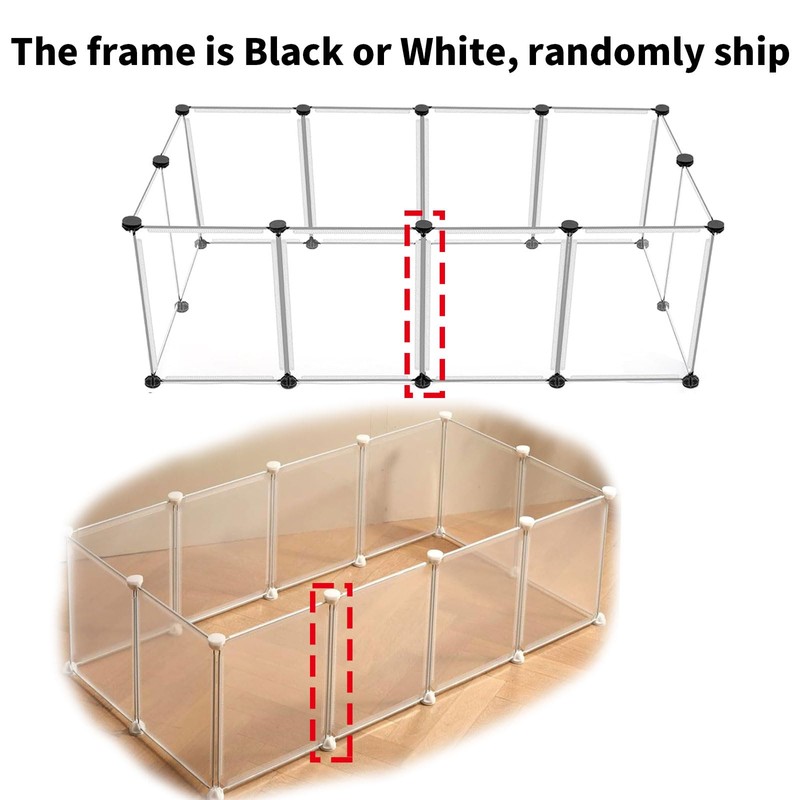 12 Panels Pet Playpen 16”x12” Plastic Rabbit Cage Small Animal