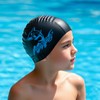 Kids Swimming Cap, Swimming Hat Boys, Shark (Black)