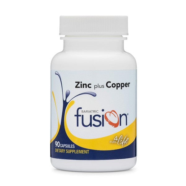 Bariatric Fusion Zinc Plus Copper for Immune Support, Made for Bariatric Surgery Patients Including Gastric Bypass and Sleeve Gastrectomy, 90 Count, Easy to Swallow Capsule