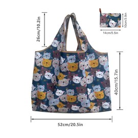 JJiaoLinin Large Foldable Bag, Reusable Foldable Shopping Bag, 52 x 40 cm, Environmentally Friendly Carry Bag for Shopping, Portable Shopping Bag, Foldable Shopping Bag, Washable, multicoloured