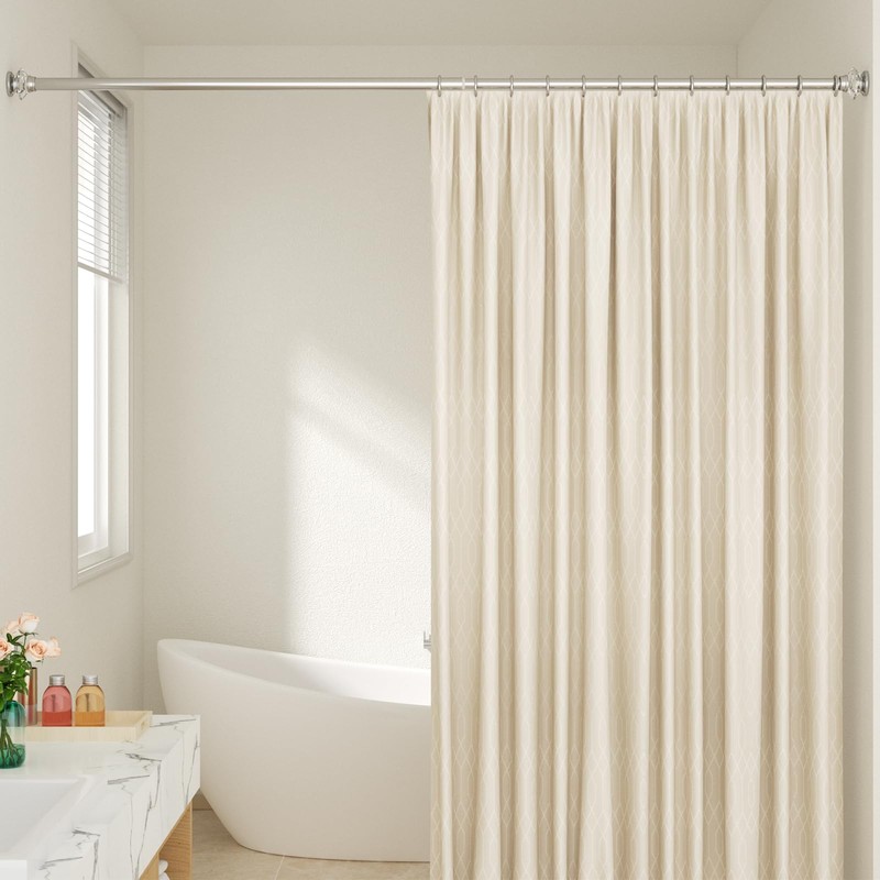 Shower Rod-EUPLAR Shower Curtain Rod, 43-72 Inches Adjustable Spring Tension