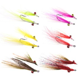 wifreo 24pcs Assorted Clouser Minnow Fishing Flies Tied on Stainless Steel Hook for Salt or Fresh Water Fly Fishing