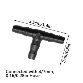 Pack of 200 T-Piece Irrigation System 1/4 Inch Barbed Hook Connectors Drip Irrigation T-Pipe - PVC Sprinkler Drops Automatic Irrigation System Tool Kits