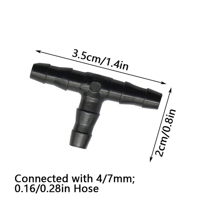 Pack of 200 T-Piece Irrigation System 1/4 Inch Barbed Hook