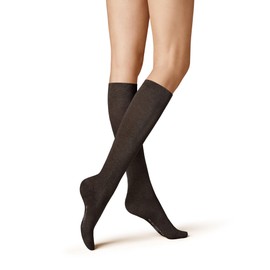 KUNERT Fly&Care® Women's Knee Socks Support Class III Effective Support 30 Denier, Brown-mel. 8210