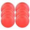 Pyrex 7402-PC Red Round Storage Replacement Lid Cover fits 6 & 7 Cup 7" Dia. Round (6-Pack)
