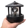 LED Solar Powered Lighthouse,360 Degree Rotating Lamp Waterproof Statue Rotating