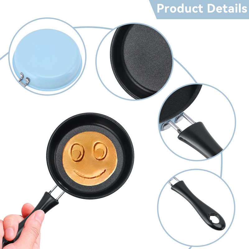 Cyrank Nonstick Mini Egg Pan, 4.7inch One Egg Frying Pan
