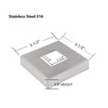 Stainless Steel 316 Grade Small Square Base Cover for 1-1/2"