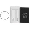 H.W.T Luggage Tags, 2 Pack Metal Rectangular ID Identifier Name