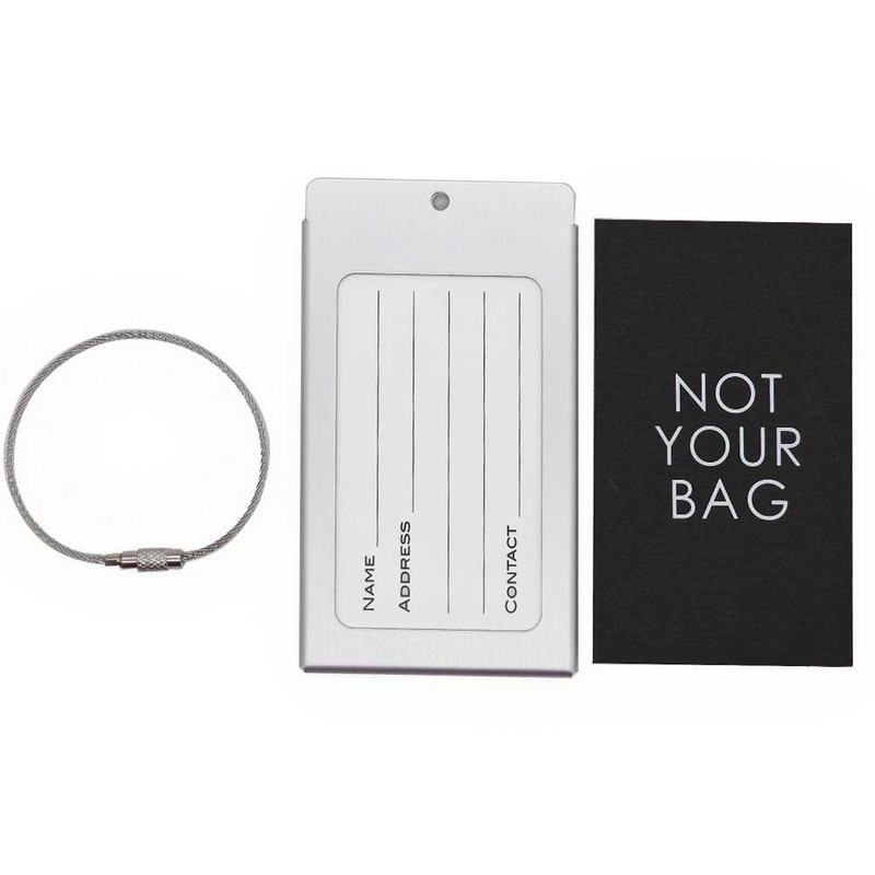 H.W.T Luggage Tags, 2 Pack Metal Rectangular ID Identifier Name