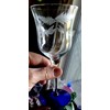 Weston GOBLET COBALT BLUE Foot CLEAR Glass Flower Cut 7-3/8”