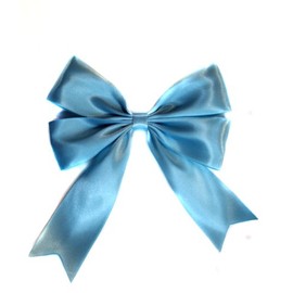 Super Shiny Ribbon Cheer Hair Bow- Alligator Clip (Pale Blue)