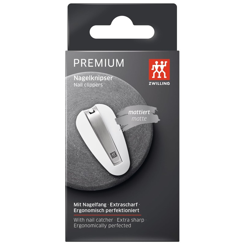 ZWILLING Premium White 65mm Stainless Steel Nail Clippers with Collection