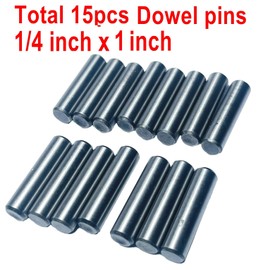 ZDingTech 15PCS 1/4 x 1 Dowel Pins,1/4 inch x 1 inch Metal Dowel pins,Shelf Pegs 1/4 inch,Bearings Alloy Steel pins Wood Bunk Bed Dowel Pins 1/4 Shelf Pins 1/4 inch Metal pins,Shelf Support Pegs