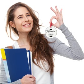 Graduation Gifts for Her Him,Graduation Ornaments Class of 2025 Ceramic Keepsake Inspirational Motivational Christmas Ornaments 2025 Women Men Daughter Son High School College Bachelor Masters Degree