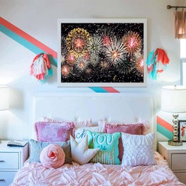 Xiyuekissu Diamond Art Kits for Adults, DIY Full Round Drill Diamond Art Firework Show Happy New Year Eve Display for Home Wall Decoration 12×16 Inches …