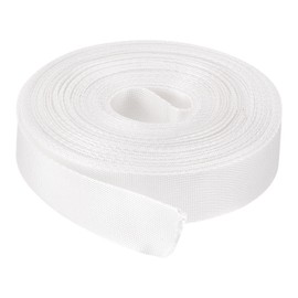 MECCANIXITY Flat Nylon Webbing Strap 1 Inch 15 Yards White for Backpack, Cargo Strap, Luggage-Rack